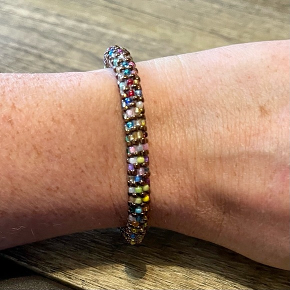 Sashka Gold and Multicolored Glass Beaded Bracelet - Picture 2 of 2